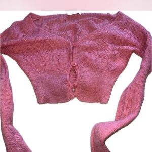 Chic Pink Cardigan Sweater